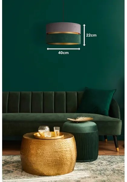 Lustră pe cablu Duolla DUO 1xE27/15W/230V d. 40 cm gri/verde/auriu
