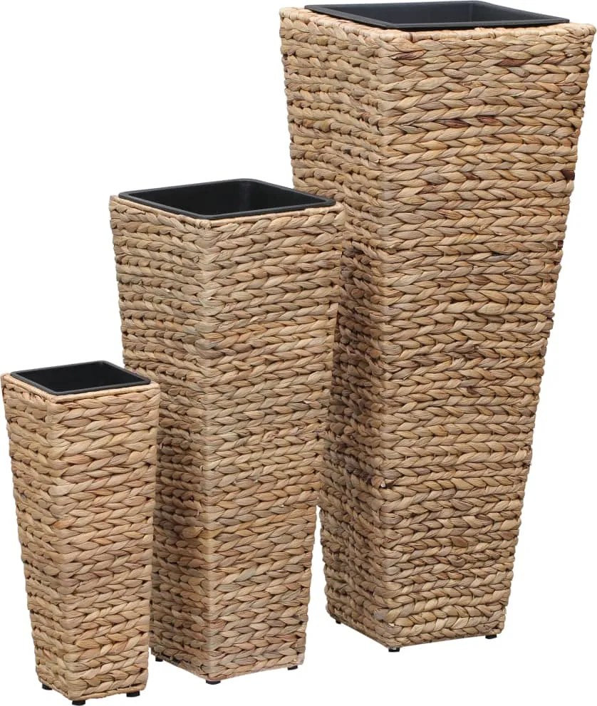 vidaXL Straturi înălțate, 3 buc., maro, zambilă de apă