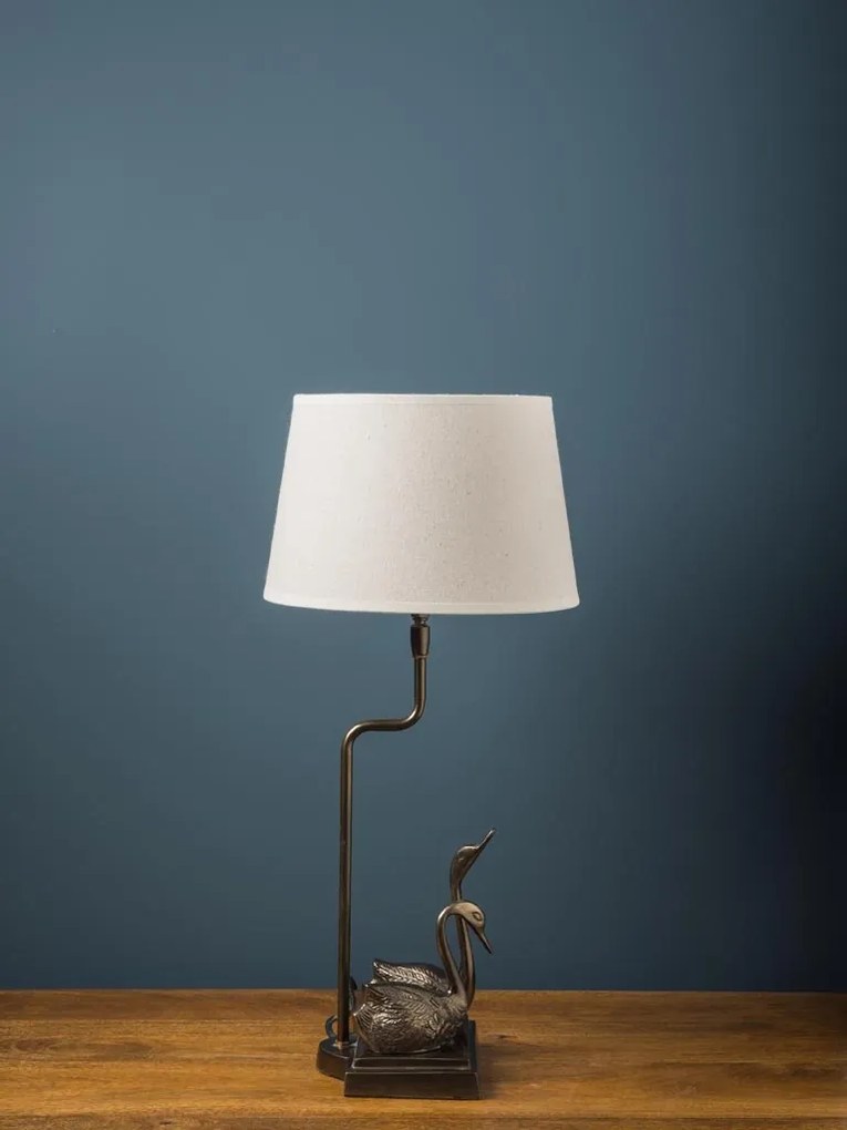 Lampa de masa, cu abajur din in, Swans