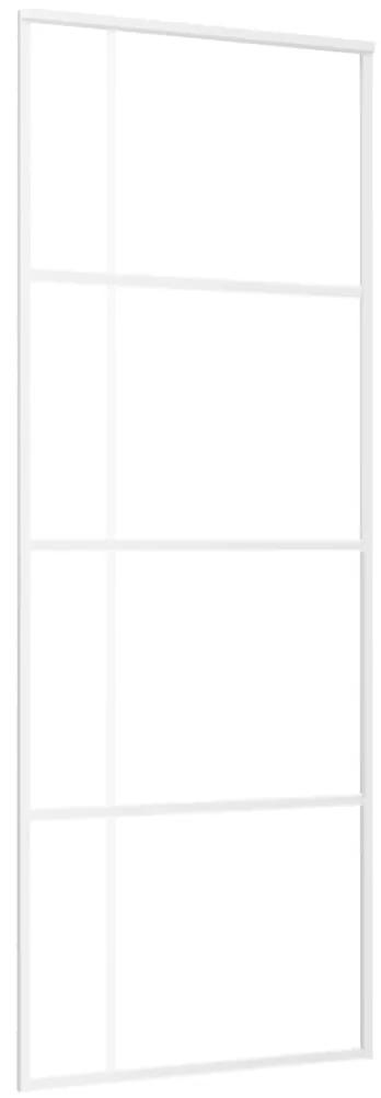 Usa glisanta, alb, 76x205 cm, sticla ESG si aluminiu 1, Alb, 76 x 205 cm, Transparent