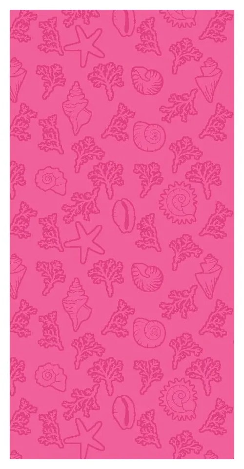 Prosop de plajă roz din bumbac 70x140 cm Sea – B.E.S.