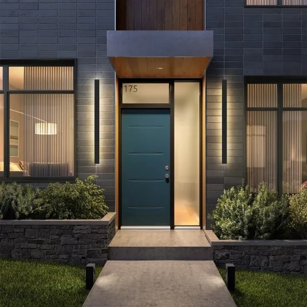 Brilagi - Aplica LED de perete pentru exterior LINEAR, 22W, 230V, 3000K, IP65, negru