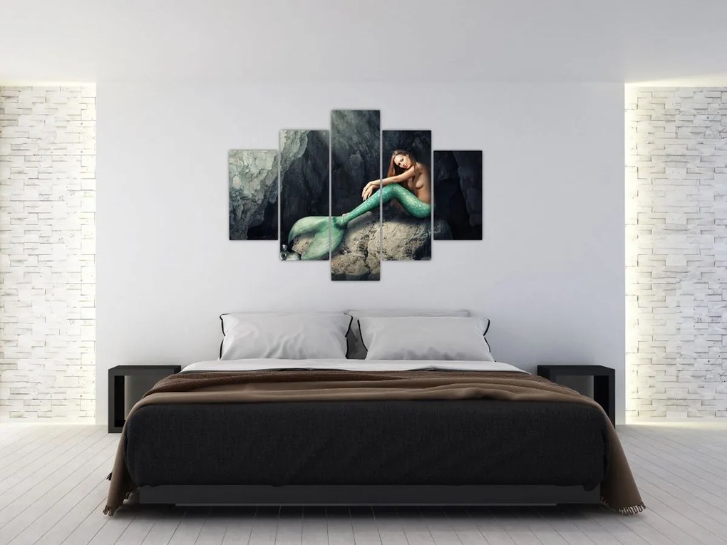 Tablou - Sirena pe stâncă (150x105 cm)