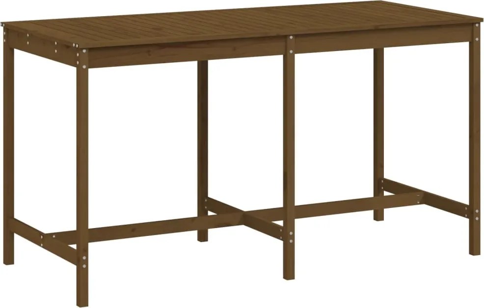 vidaXL Masă de grădină, maro miere, 203,5x90x110 cm, lemn masiv pin