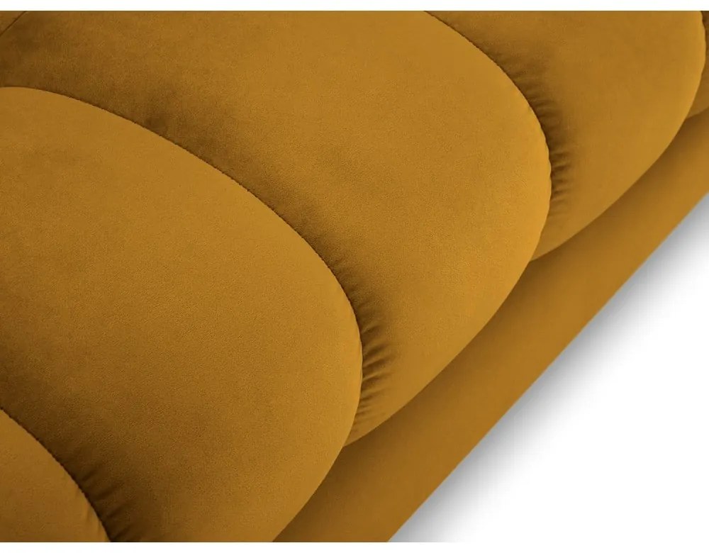 Colțar din catifea cu extensie pe partea stângă Cosmopolitan Design Bali, galben