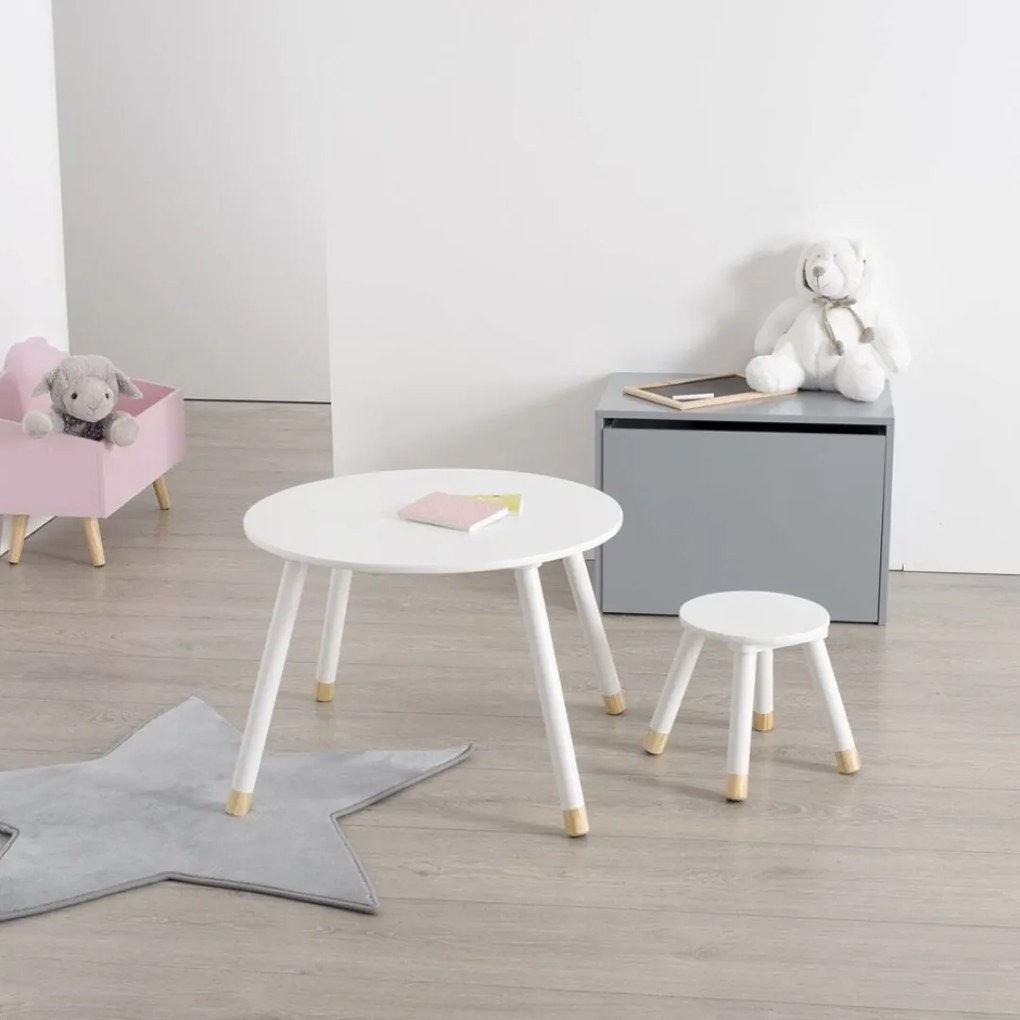 Scaunul pentru copii din lemn STOOL WHITE