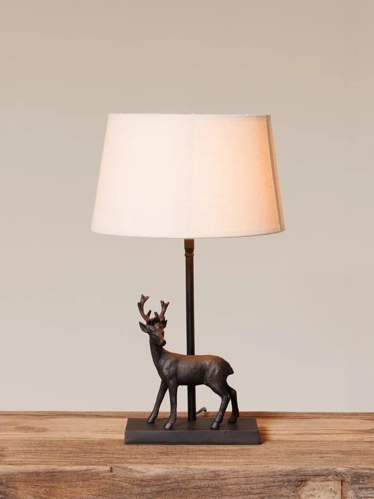 Lampa de masa, cu abajur din in, Deer