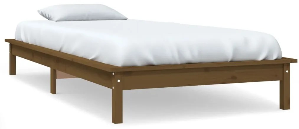 820569 vidaXL Cadru pat mic Single maro miere 75x190 cm lemn masiv de pin