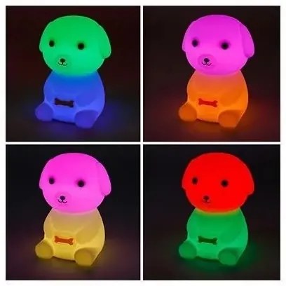 Lampă de veghe pentru copii LED RGB reîncărcabilă, reglabilă LED/2,5W/5V 3000K 1200 mAh câine