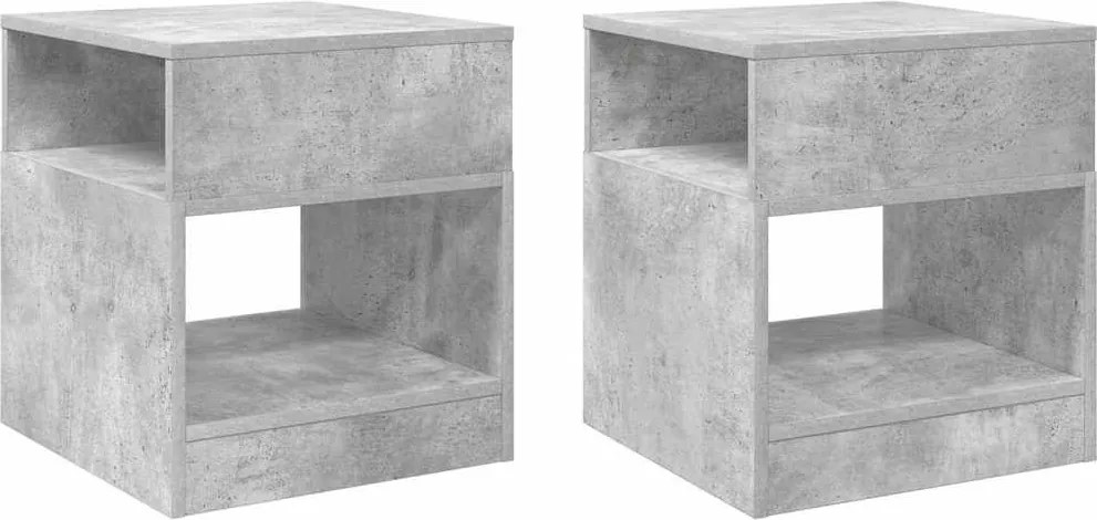 vidaXL Masă laterală 2 pcs Gri din beton 40,5 x 40 x 45 cm