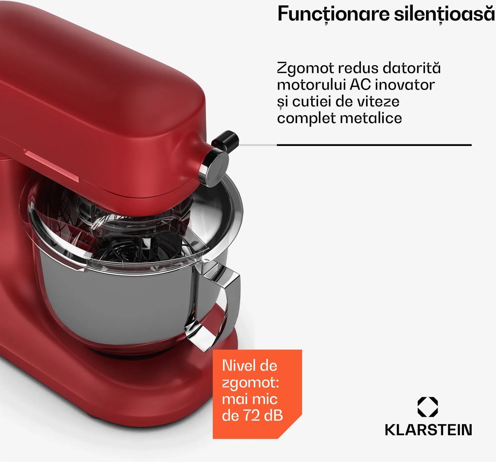 Klarstein Robot de bucătărie Chiara, 1600 W, 12 setări, Bol din oțel inoxidabil, Afișaj LCD, Accesorii incluse