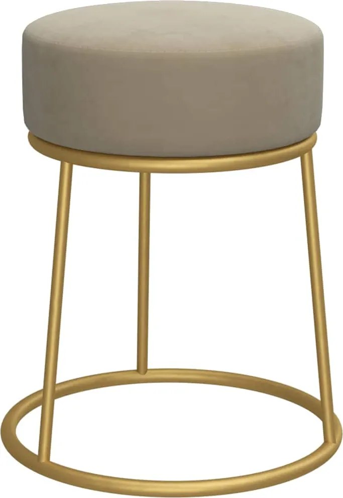 vidaXL Taburet rotund, gri închis, catifea