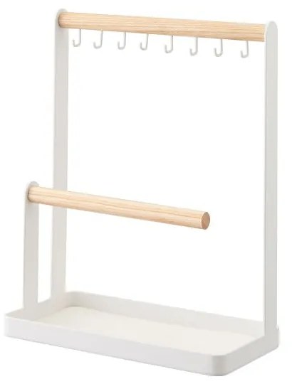 Suport pentru bijuterii cu detalii din lemn de fag YAMAZAKI Tosca, alb