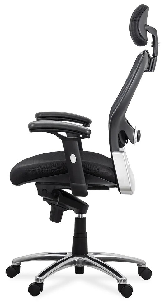 Scaun de birou ergonomic rezistent 150 kg cu suport lombar si cotiere reglabile SYYT 9513 negru