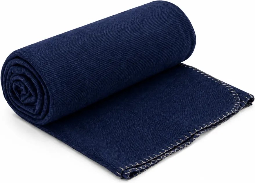 Patura fleece STRIA, albastru marin Dimensiune: 150 x 200 cm