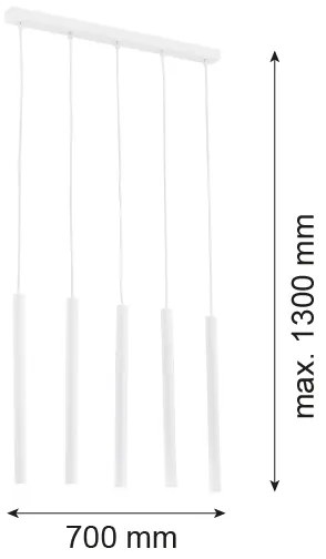 Lustră pe cablu ETNA 5xG9/6W/230V albă Argon 2136