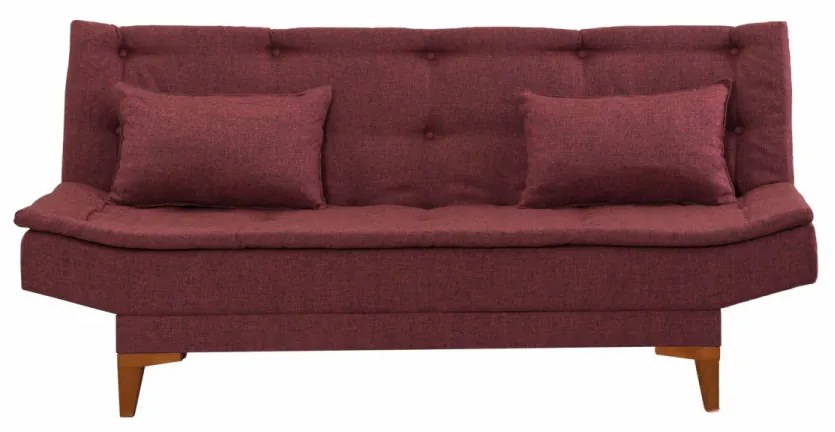 Canapea 3 Locuri, Lemn Solid, Santo, Rosu Bordo