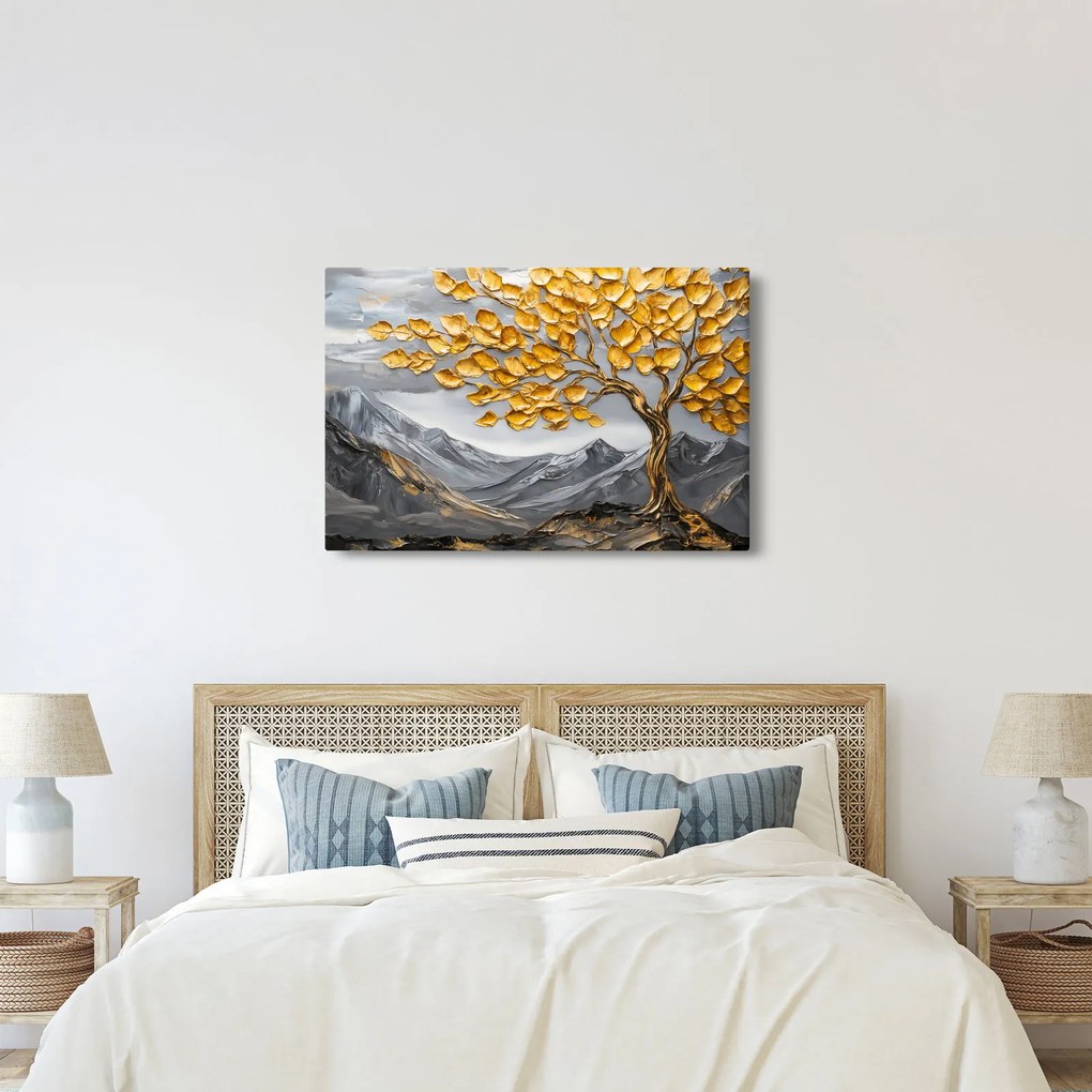 Tablou – Arbore cu frunze aurii (90x60 cm)