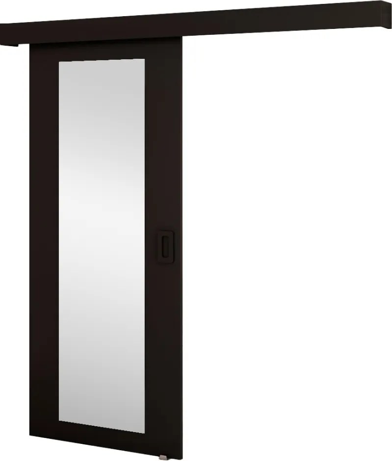 Uşă glisantă cu oglindă, negru/negru/negru, BERI 90 2