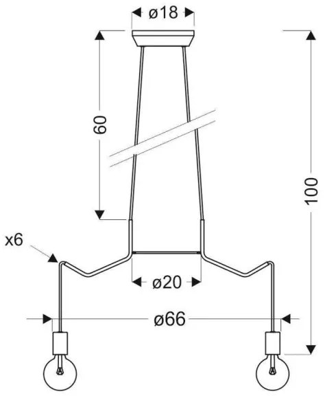 Lustră pe cablu BASSO 6xE27/40W/230V neagră