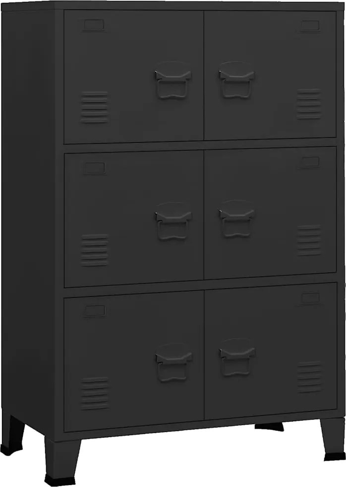 vidaXL Dulap industrial de depozitare, negru, 75x40x115 cm, metal