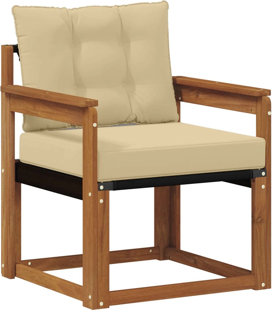 vidaXL Sofa cu Brațe Lemn solid de Acacia și Textilene