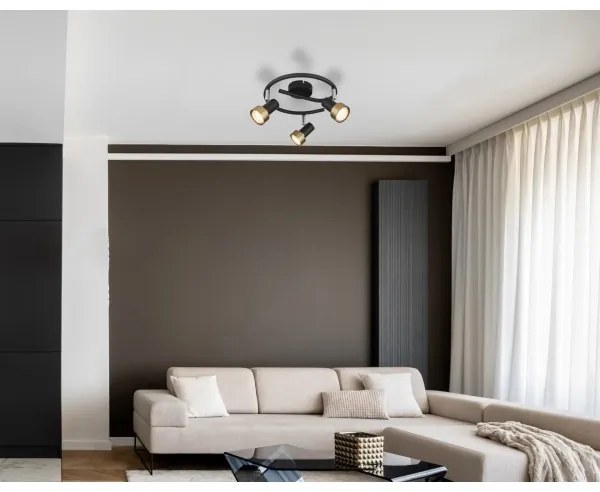 Spot Globo 57917-3G MASON 3xGU10/25W/230V negru/auriu