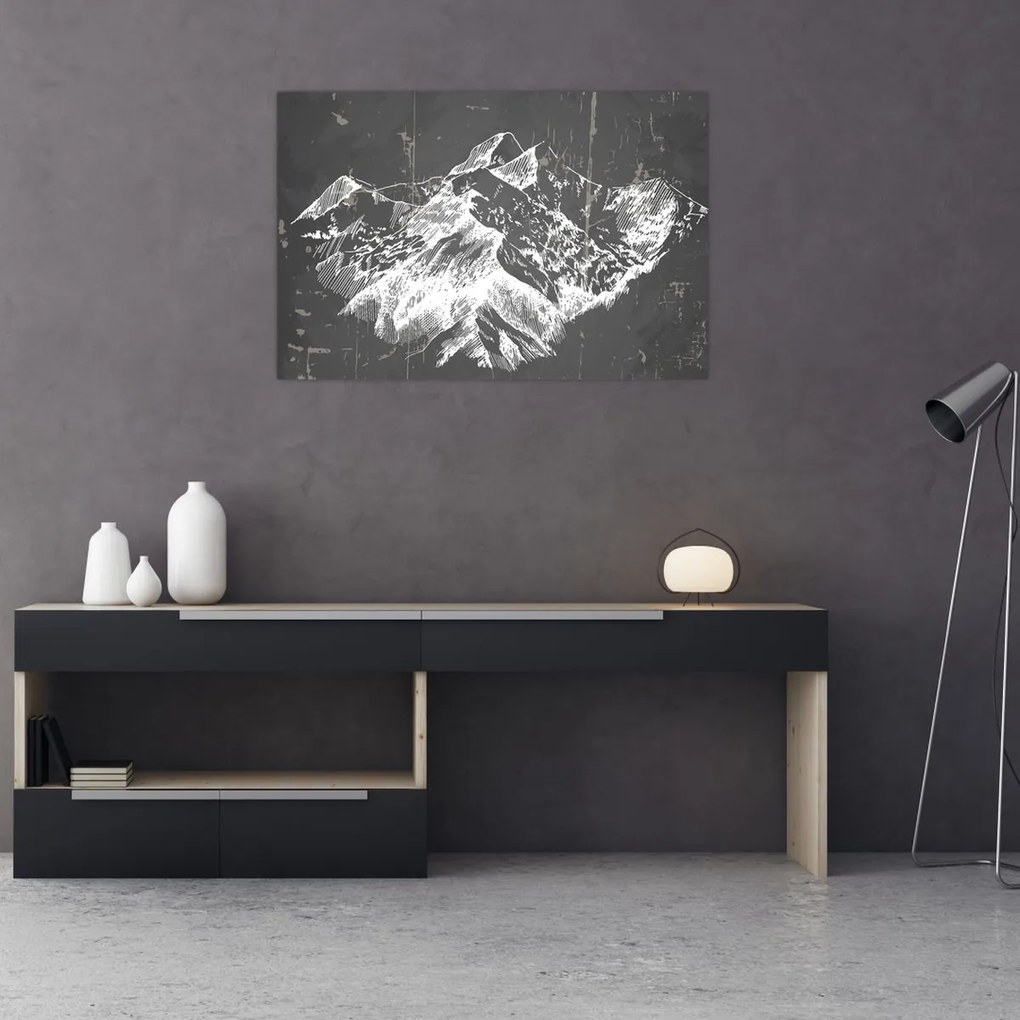 Tablou - Ilustrație de munți (90x60 cm)