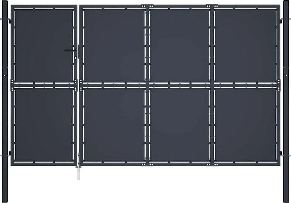 vidaXL Poartă de grădină din oțel 350x175 cm antracit
