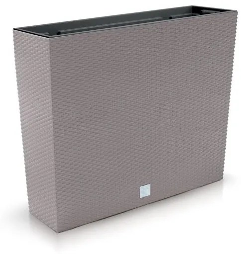 Jardiniera decorativa, imitatie ratan, cafeniu, 58x18x49.8 cm, Rato Case