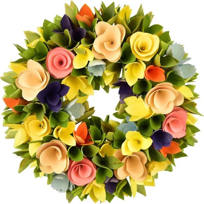 Coroniță din flori din lemn 30 cm