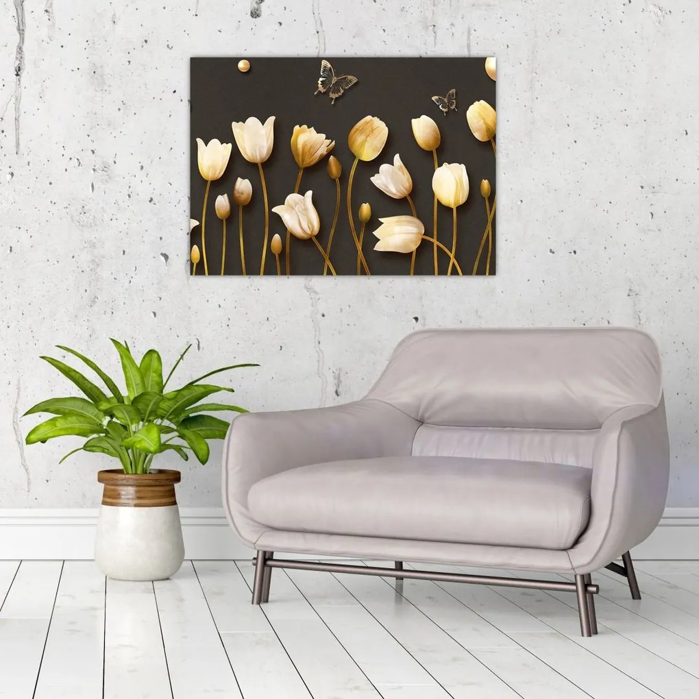 Tablou - Lalele - abstract (70x50 cm)