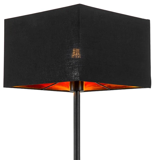 Lampa de podea moderna neagra cu patrat auriu - VT 1