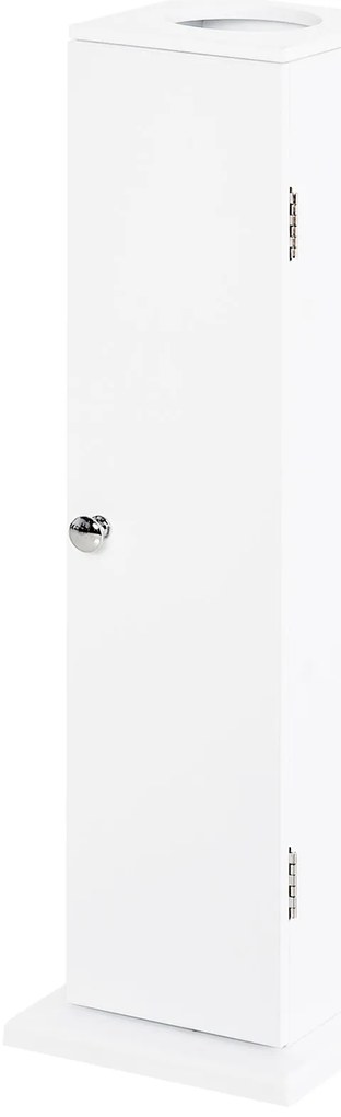 HOMCOM Mobilier de Baño Estrecho cu Orificiu pentru Hârtie Igienică și Rafturi Stil Modern 19,5x19,5x65 cm Alb | Aosom Romania