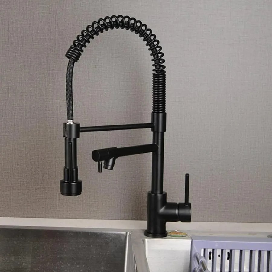 Baterie de Bucătărie cu Duș Extensibil, Negru, Model YD/202 – Design Modern și Funcțional pentru O Utilizare Confortabilă