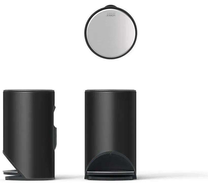 Coș de gunoi negru mat cu pedală din metal 10 l Arc – Joseph Joseph