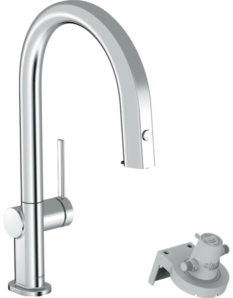 Baterie bucatarie cu dus extractibil si filtru de apa Hansgrohe Aqittura M91 210 cu 1 jet