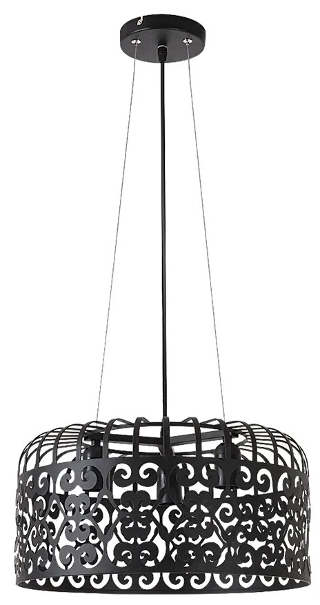 Rabalux 2158 - Lustră ALESSANDRA 3xE27/60W/230V negru