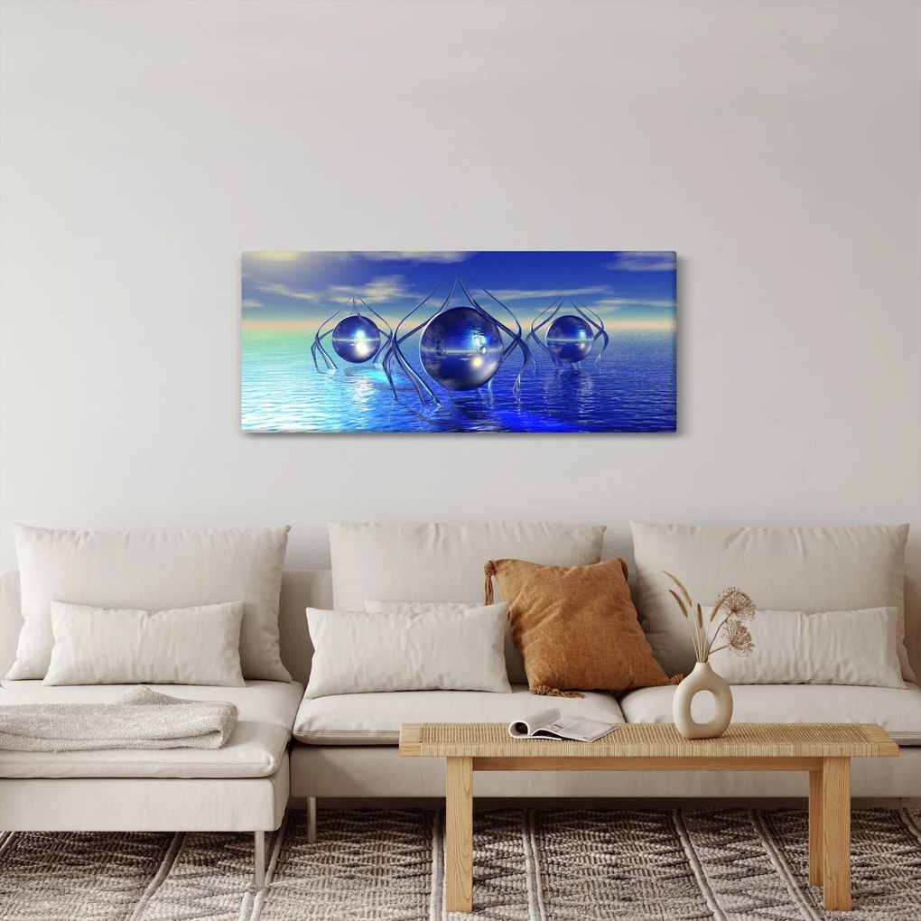 Tablou cu abstracție - apa (120x50 cm)