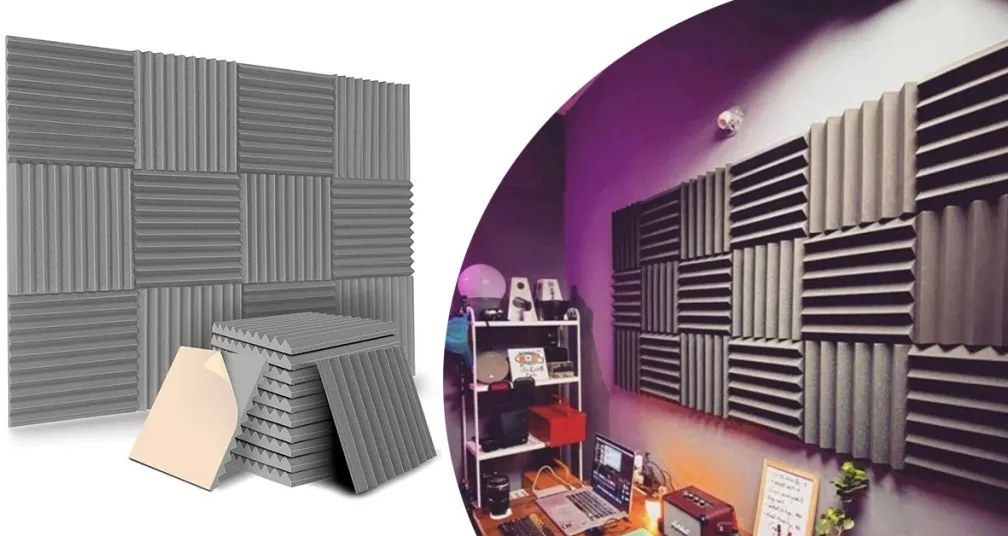 12 panouri de perete autoadezive, antifonice, din spuma