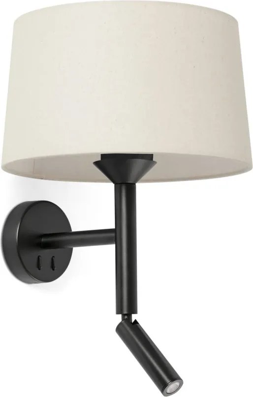 Aplica de perete cu reader LED WINDSOR negru, alb