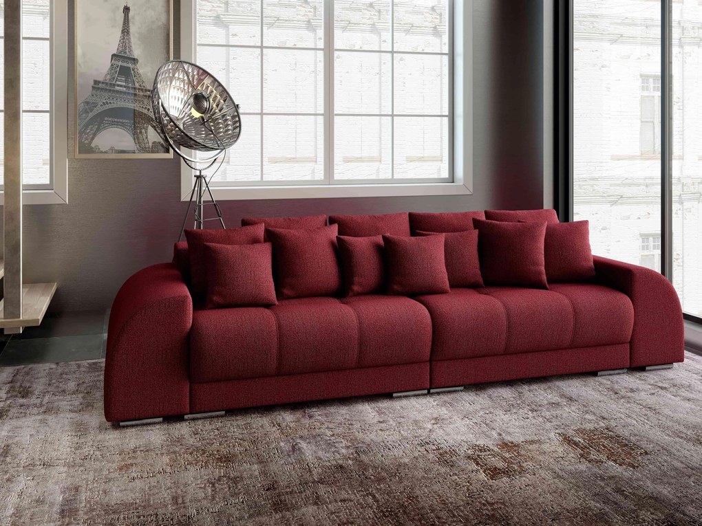 Canapea extensibilă dumonde cu 2 lăzi de depozitare si sezut confortabil din spuma high-density, Verona Enjoy Red 310x100 cm