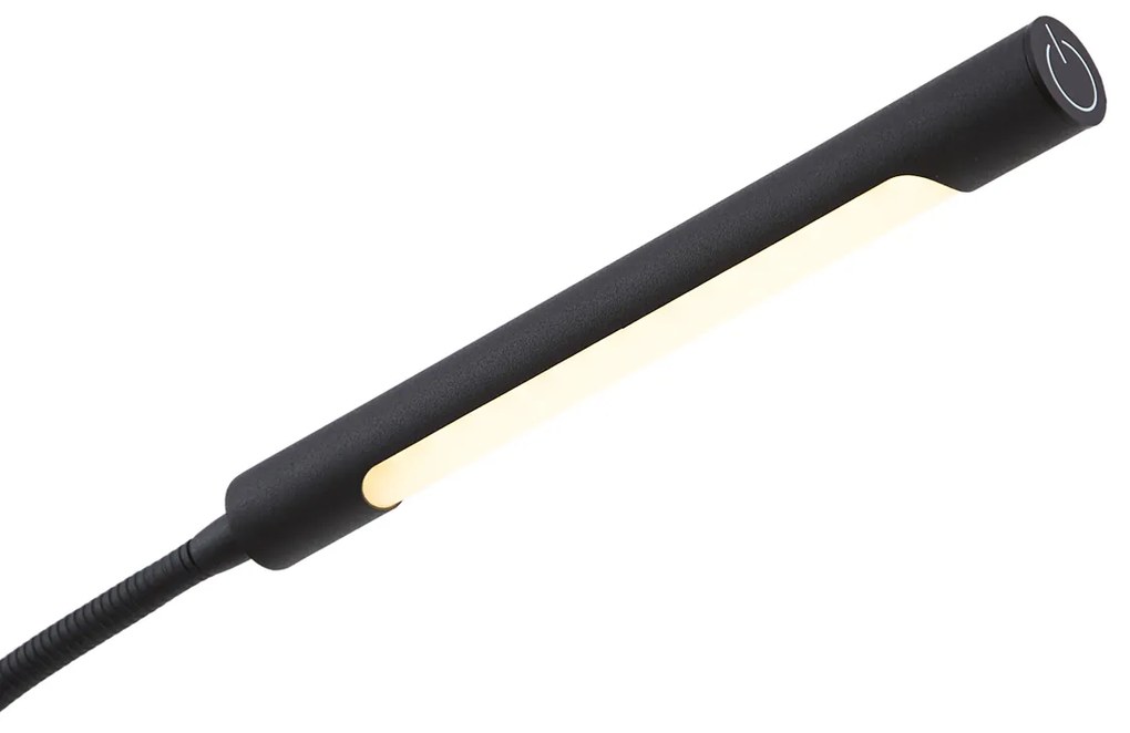 Lampă de podea modernă neagră, incl. LED, reîncărcabilă, cu 3 trepte de intensitate - Statler