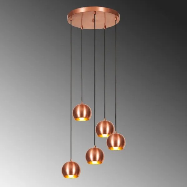 Lustră pe cablu SIVANI 5xE27/40W/230V cupru