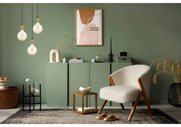 Lustră pe cablu MIROS 3xE27/60W/230V rotundă neagră/aurie