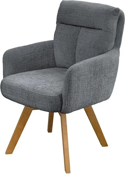 Set de 2 scaune pivotante picioare din lemn Big George gri chenille