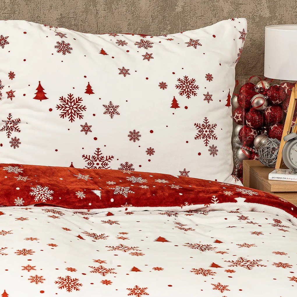 Lenjerie de pat micro-flanelă 4Home Happy winter, 140 x 220 cm, 70 x 90 cm