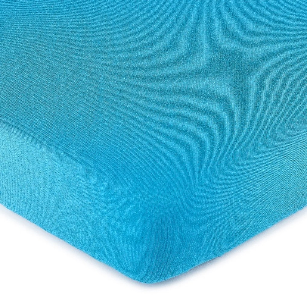 Cearşaf de pat 4Home bumbac jersey, albastru, 140 x 200 cm