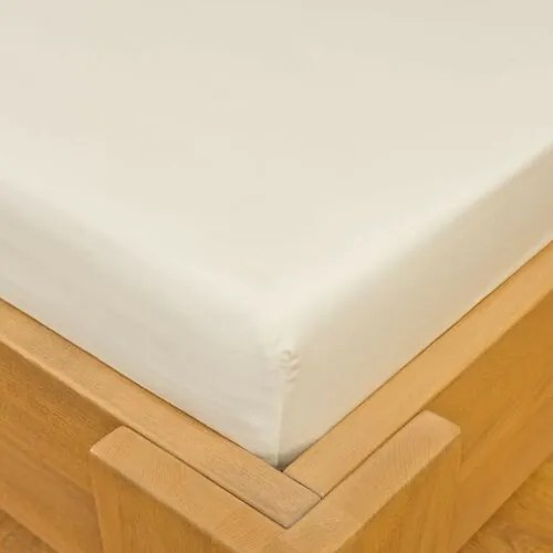 Kvalitex Cearșaf satinat cu elastic crem , 100 x200 cm, 100 x 200 cm