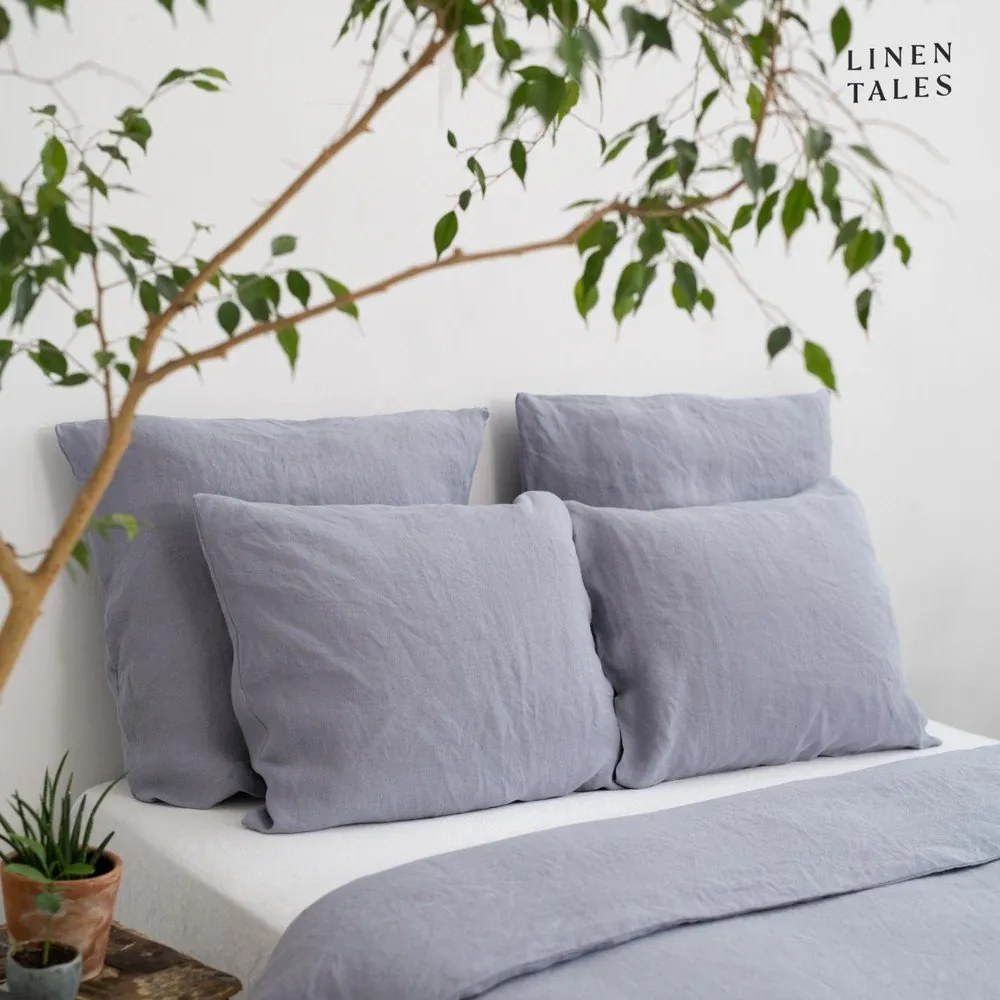 Lenjerie de pat gri deschis din fibre de cânepă pentru pat dublu 200x200 cm – Linen Tales